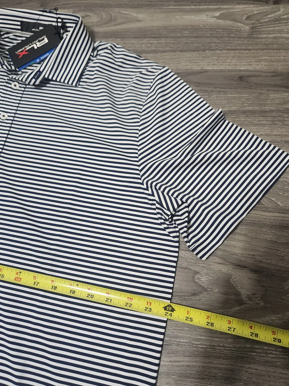 RLX Ralph Lauren Men’s Navy and White Striped Polo Shirt